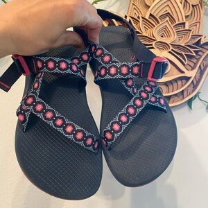 Iconic Chaco Blue and Pink Sandals